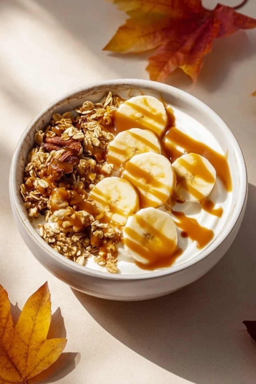 Salted Caramel Banana Yogurt Bowl