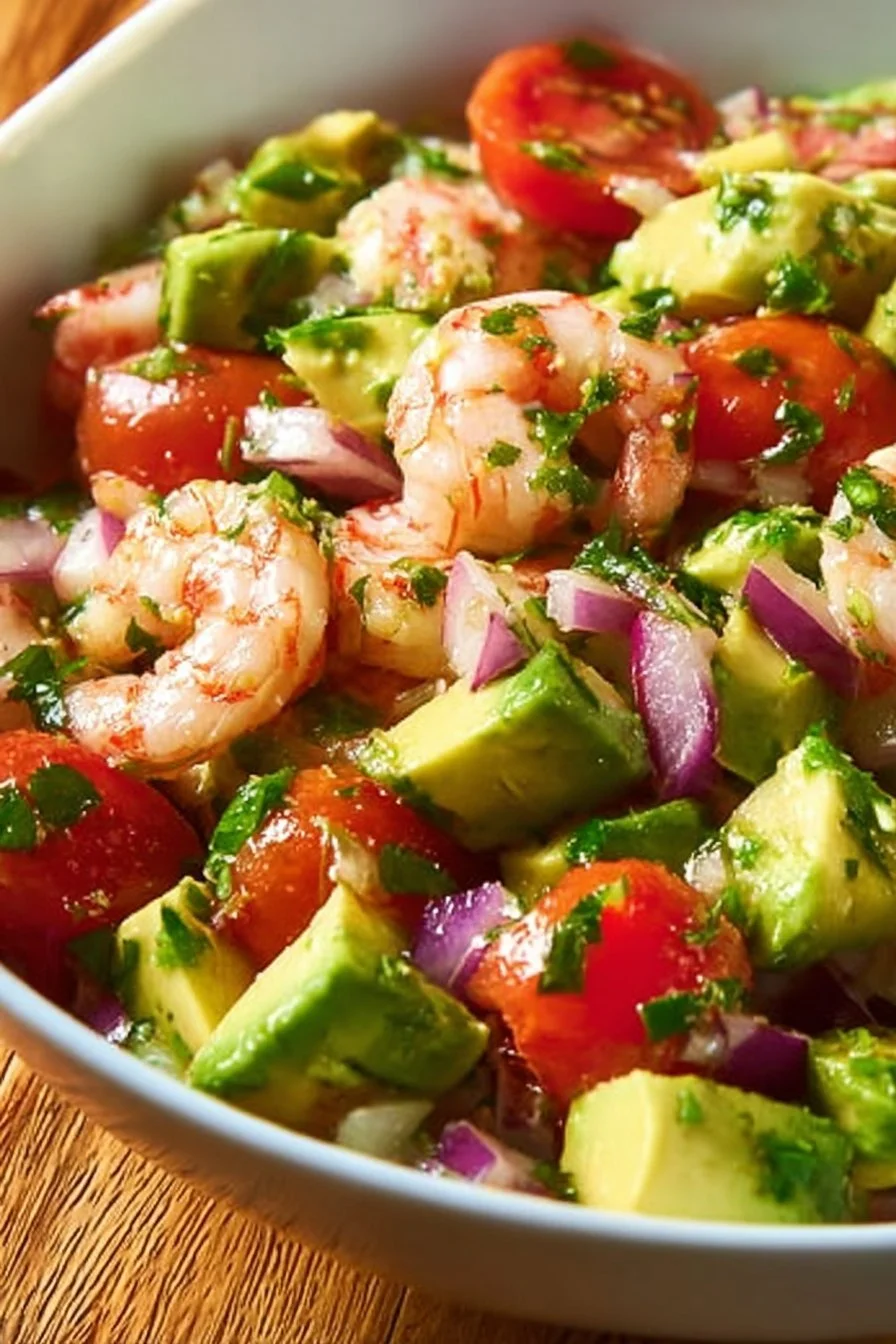Delicious Shrimp Avocado Salad with fresh ingredients and vibrant colors