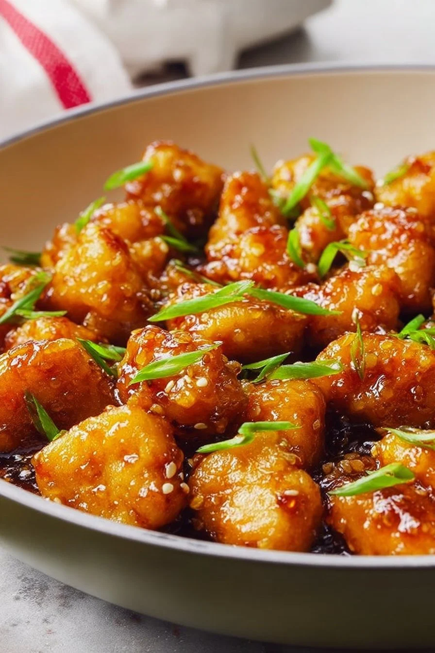 Simple Honey Garlic Chicken Bites 4 Delicious Honey Garlic Chicken Bites served on a plate