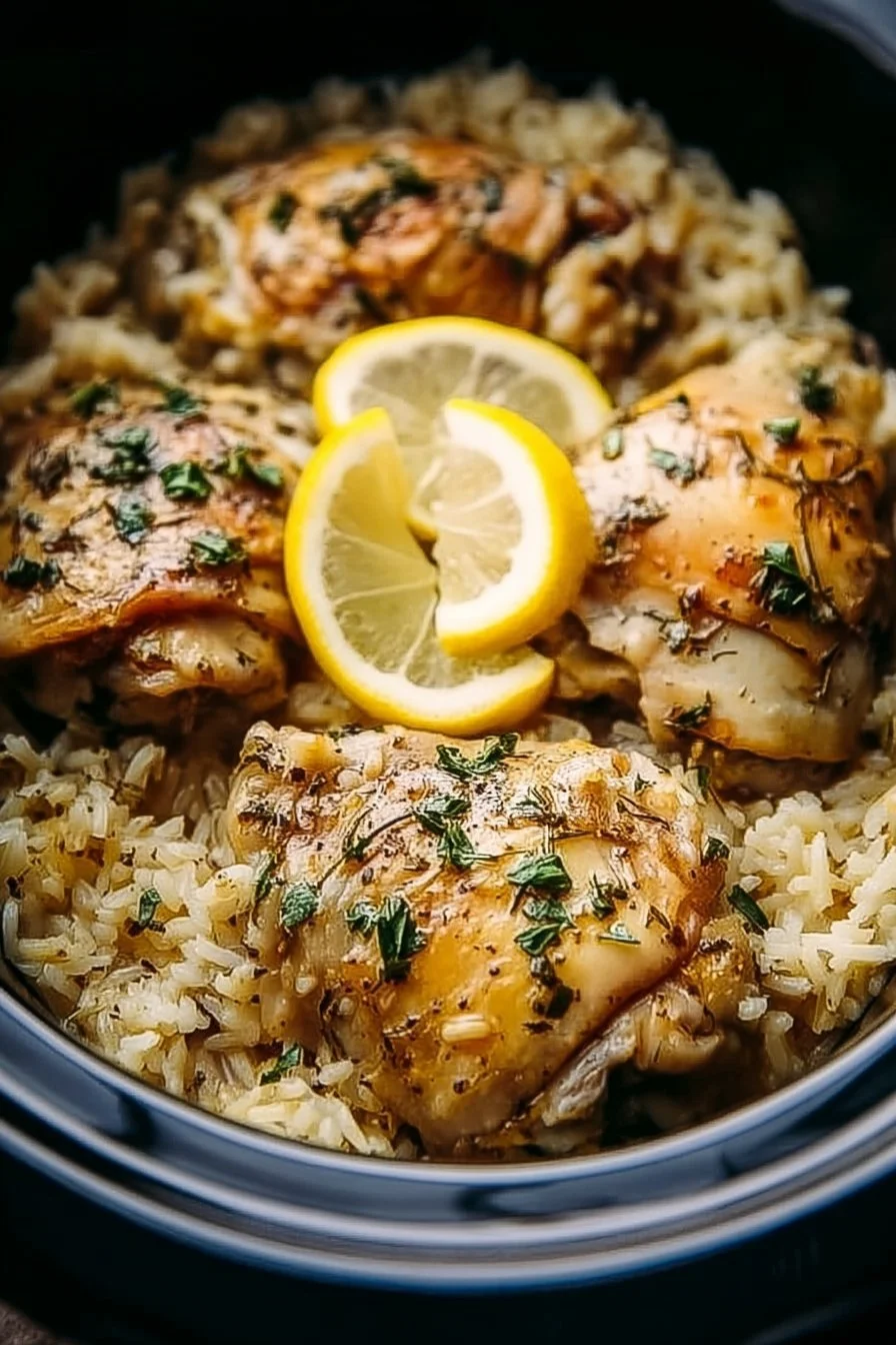 Slow Cooker Lemon Herb Chicken and Rice 6 Slow Cooker Lemon Herb Chicken and Rice