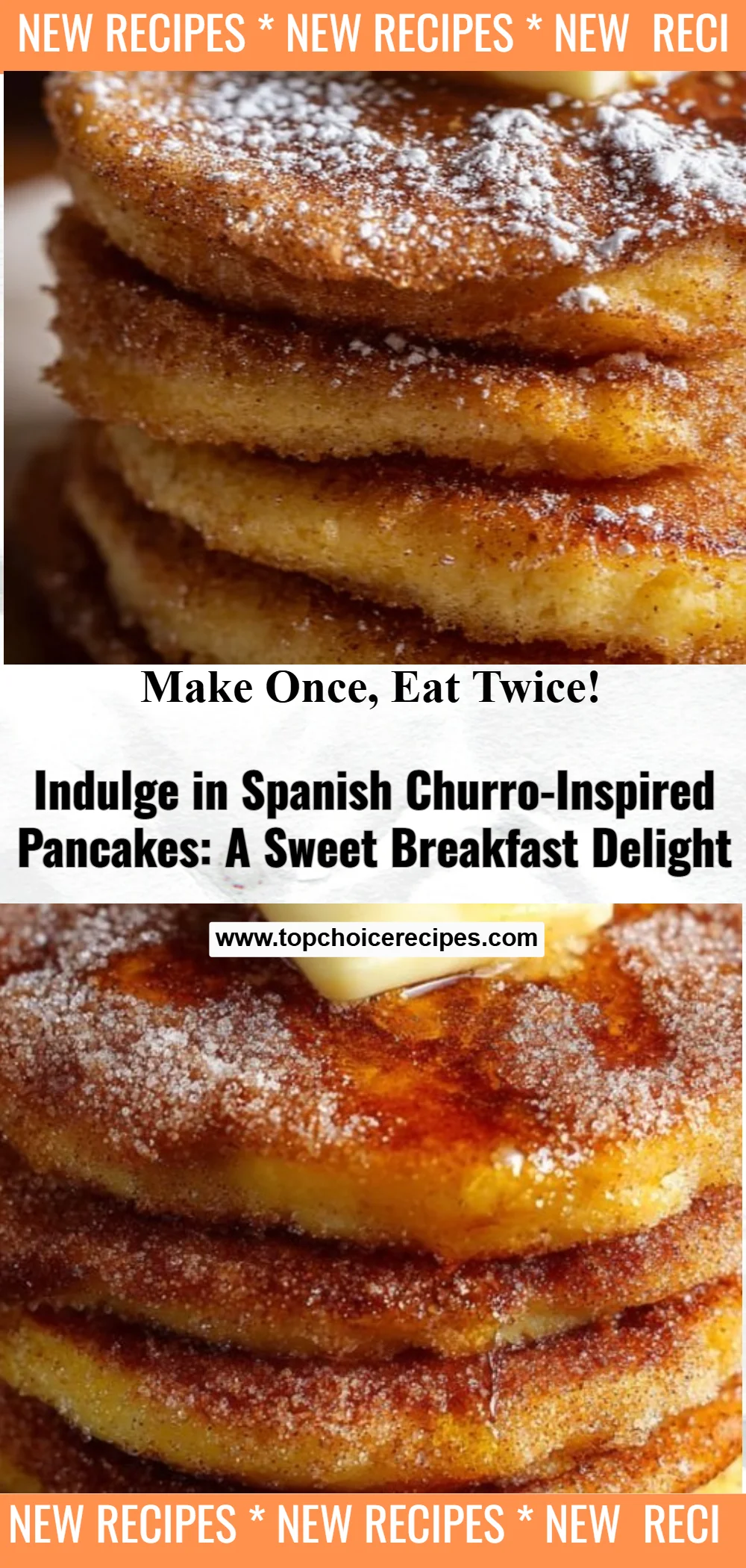 Spanish Churro-Inspired Pancakes 6 Spanish Churro-Inspired Pancakes