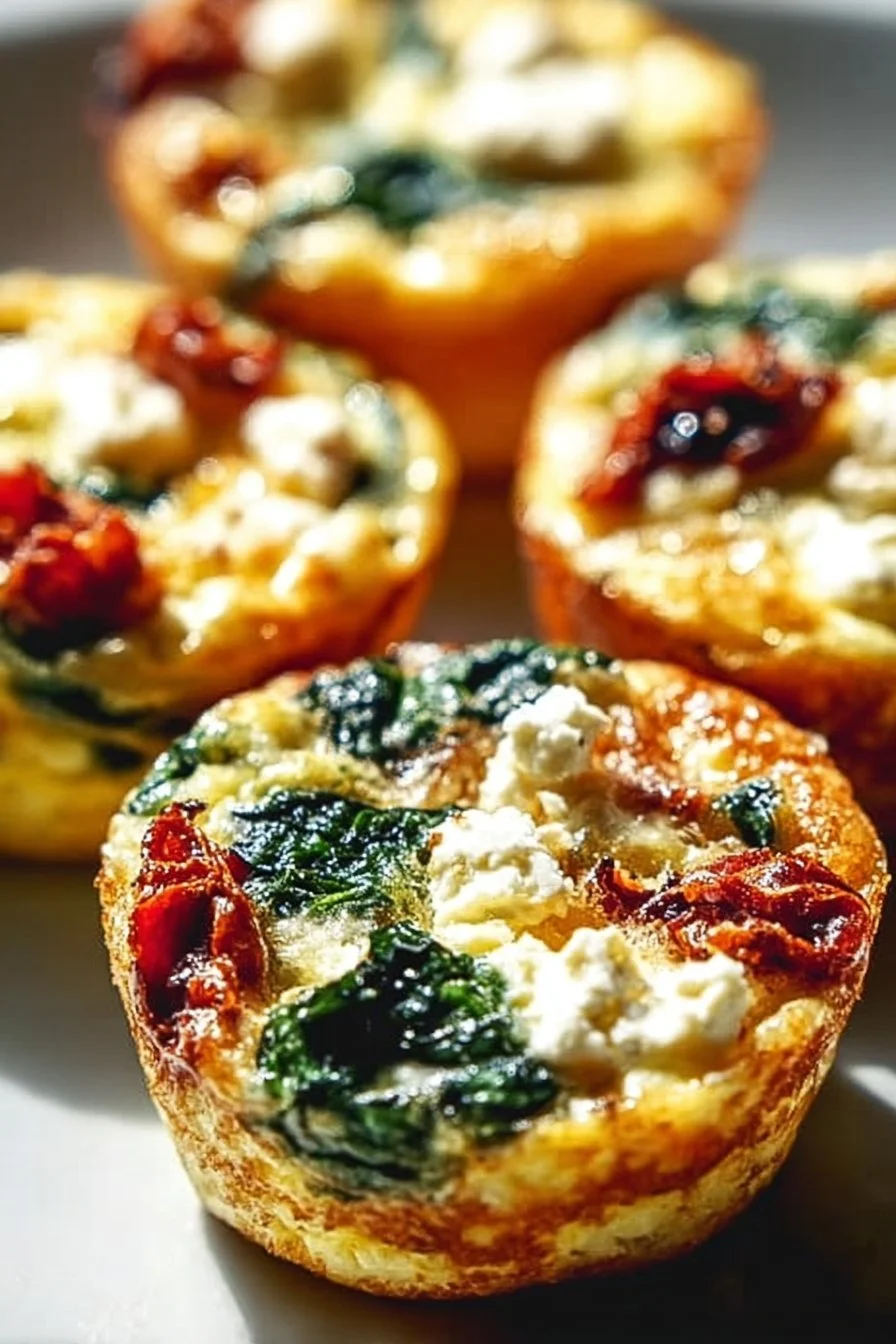 Spinach, Feta, and Sun-Dried Tomato Egg Muffins