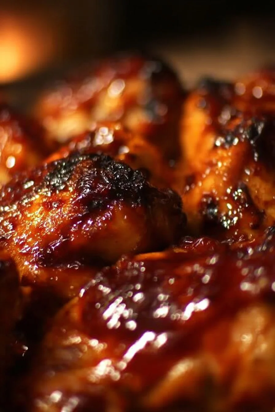 Delicious Sweet Baby Ray’s Crockpot Chicken served on a plate