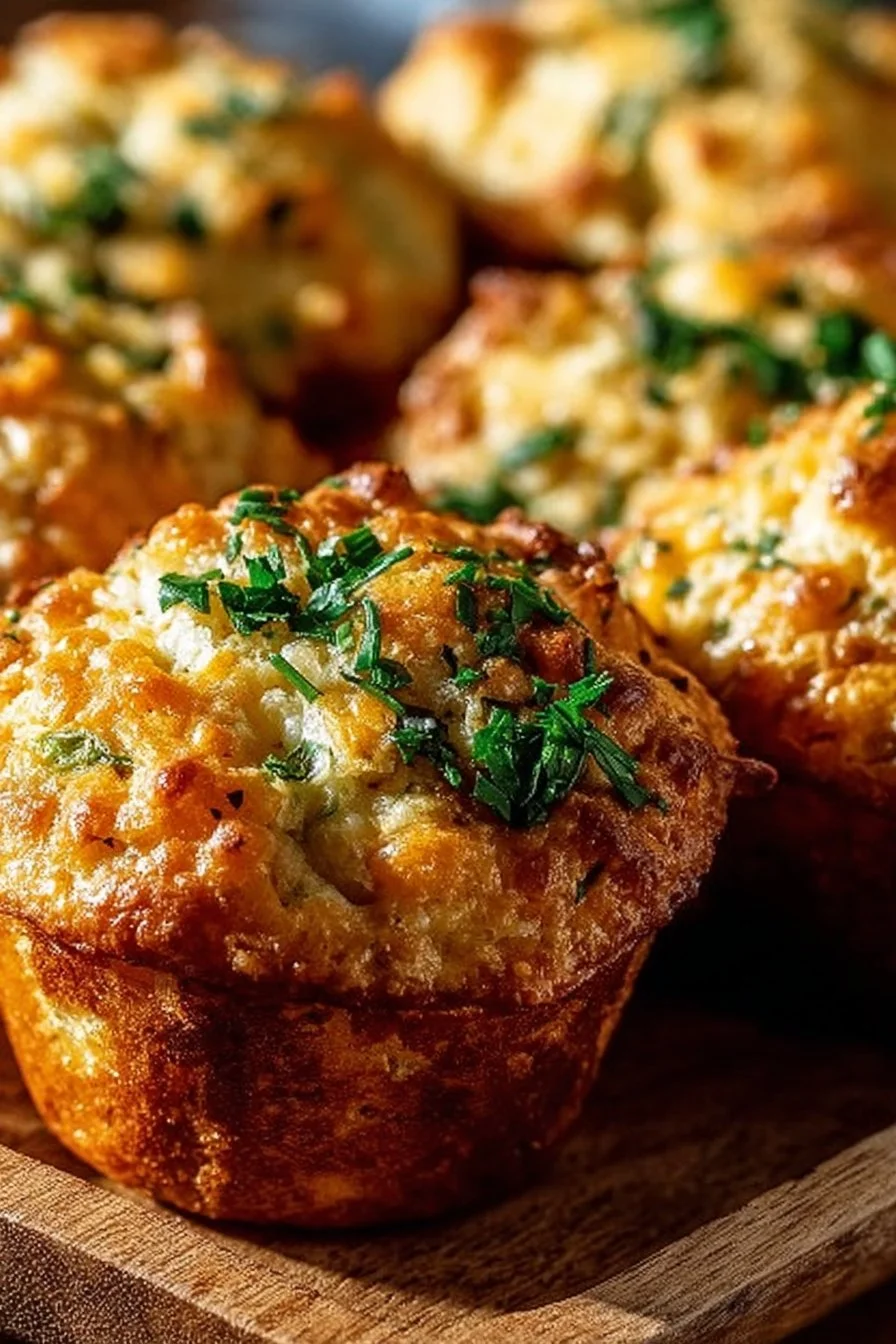 Sweet corn and jalapeño cheddar muffins baked to perfection.