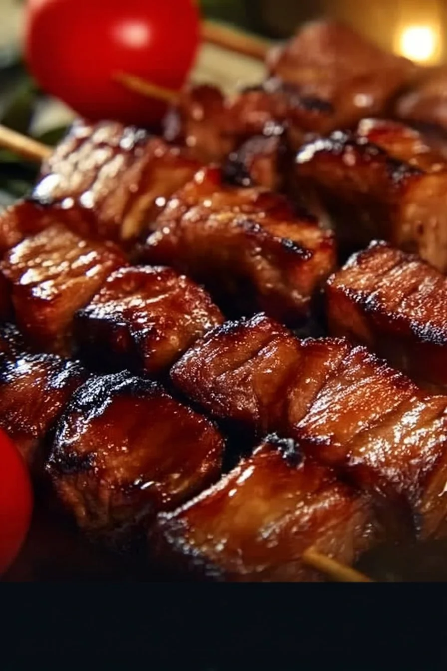 Delicious barbecue skewers grilled to perfection with vibrant vegetables and meat