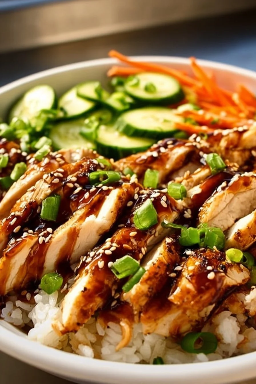 Delicious Teriyaki Chicken Bowl with tender chicken and fresh vegetables