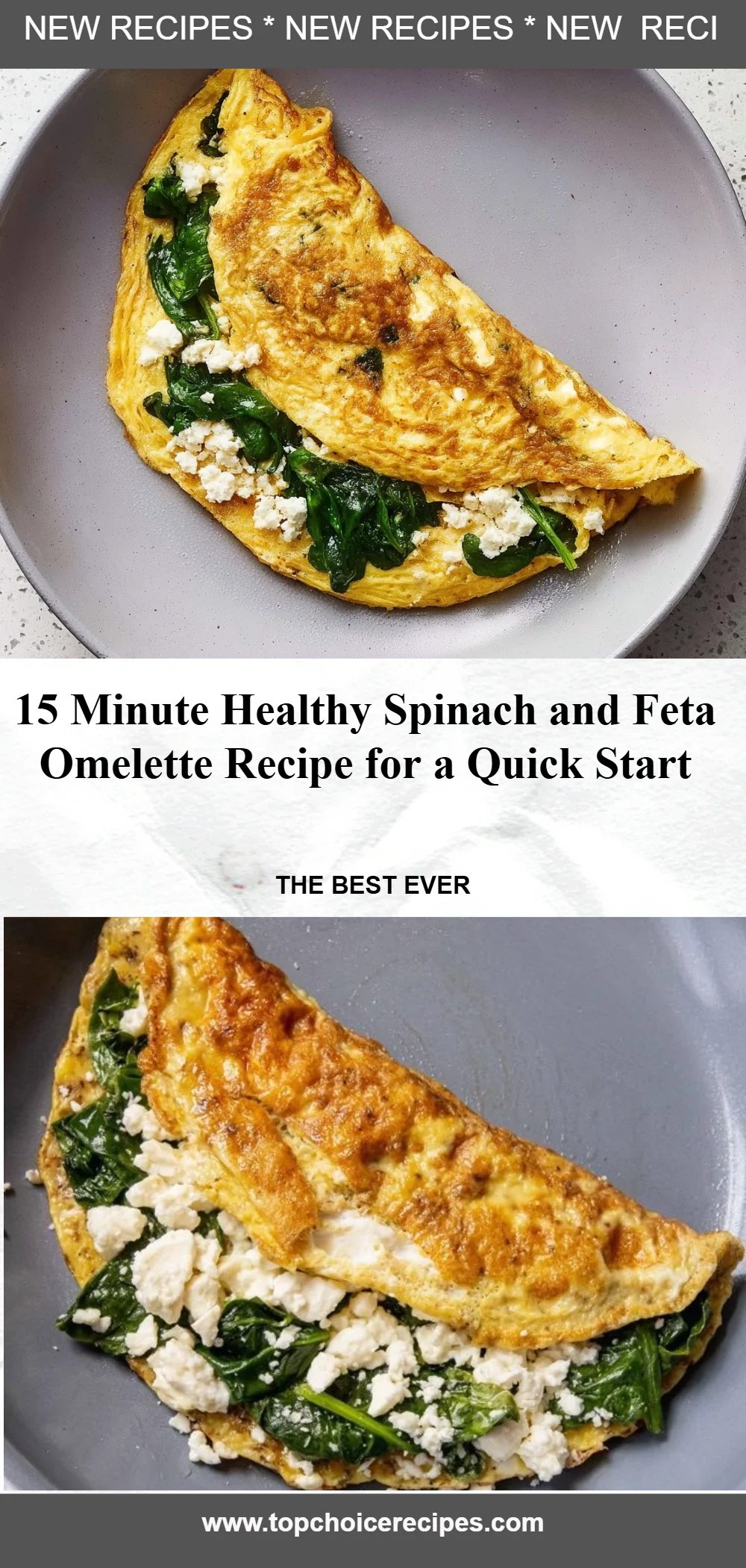 15 Minute Spinach and Feta Omelet