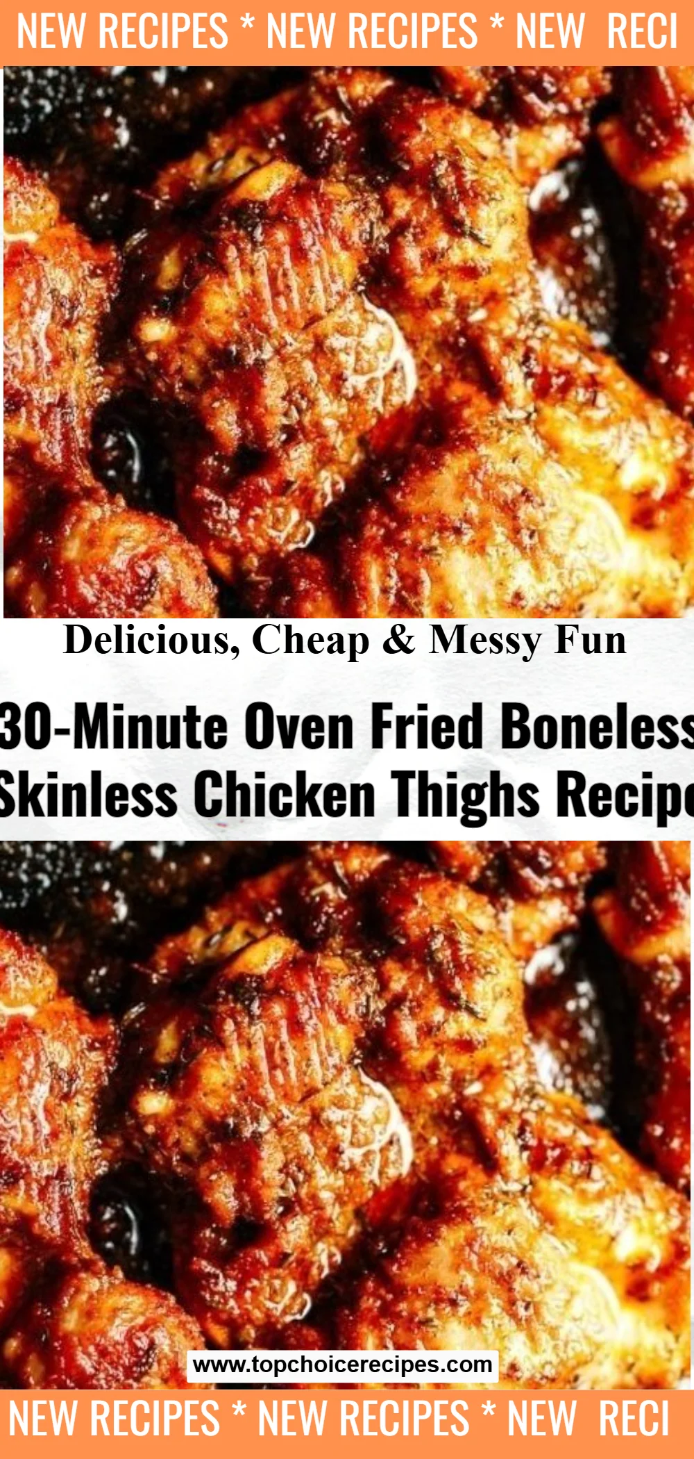 30-Minute Oven-Baked Boneless Skinless Chicken Thighs