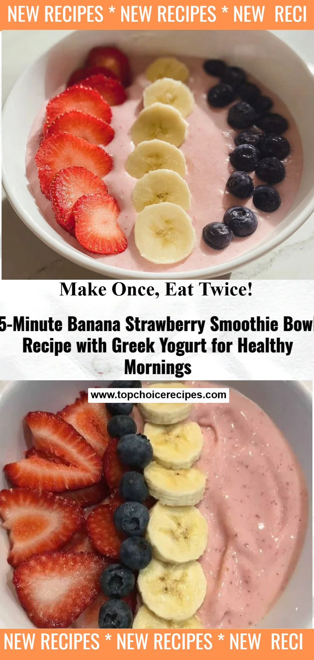 5-Minute Fruit Smoothie Bowl with Greek Yogurt 5 5-Minute Fruit Smoothie Bowl with Greek Yogurt