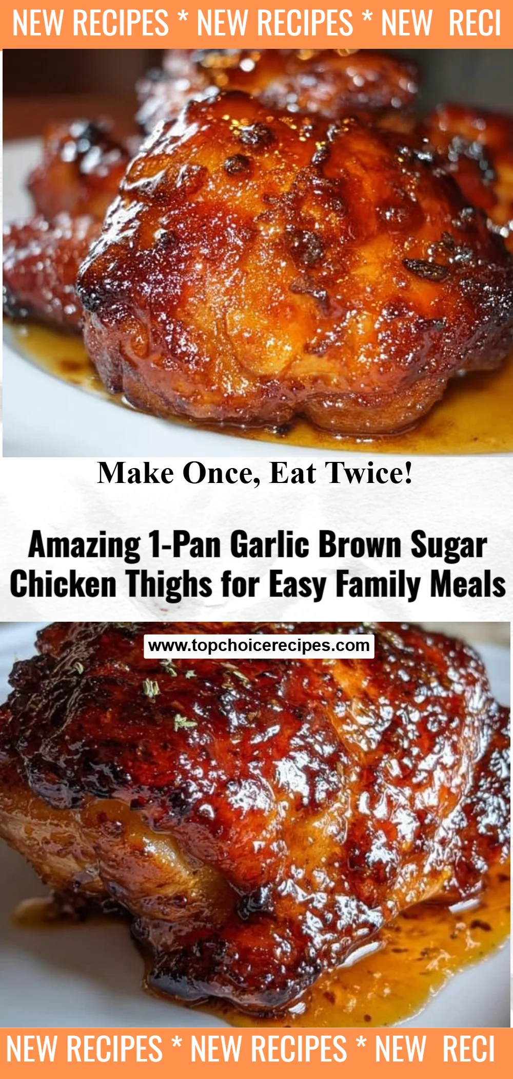 Amazing 1-Pan Brown Sugar Garlic Chicken Thighs