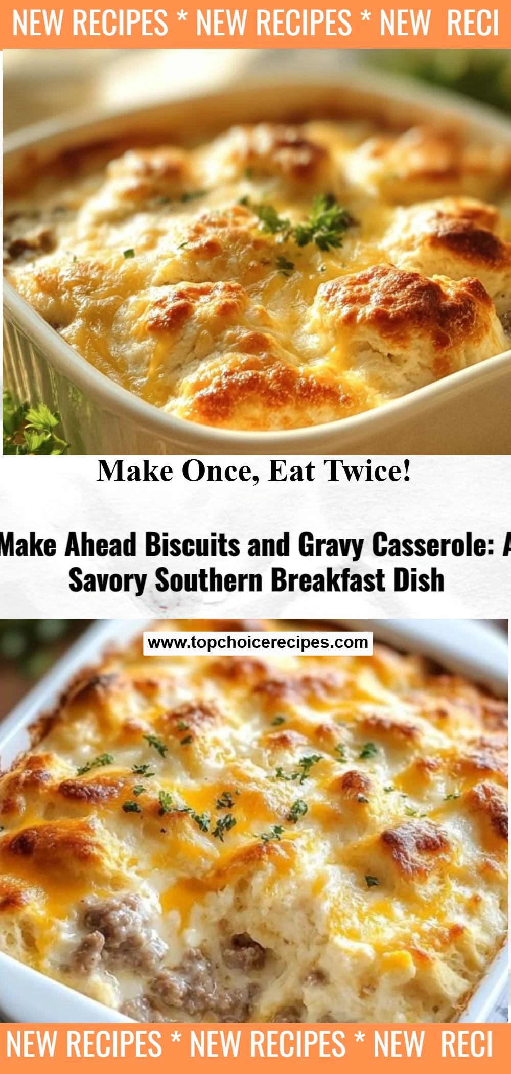 Biscuits and Gravy Breakfast Casserole
