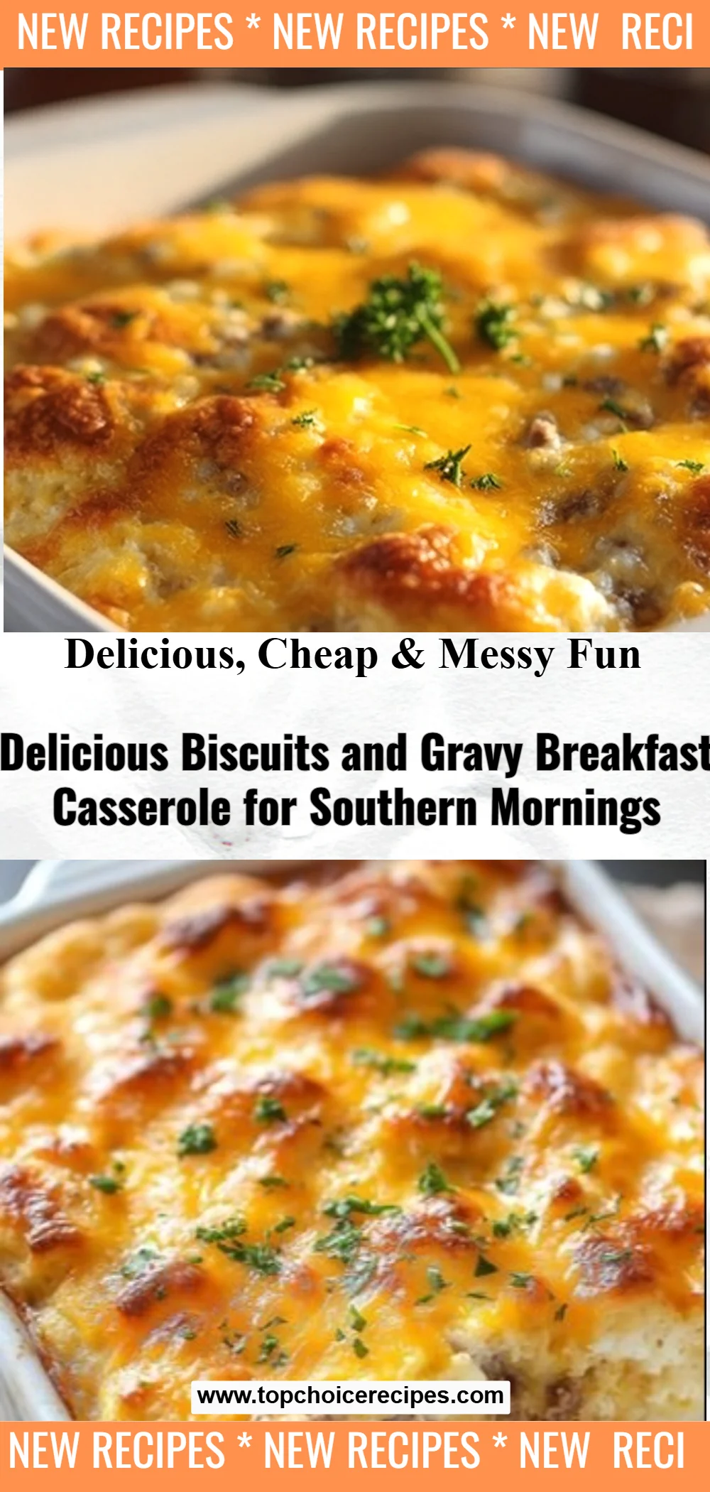 Biscuits and Gravy Breakfast Casserole