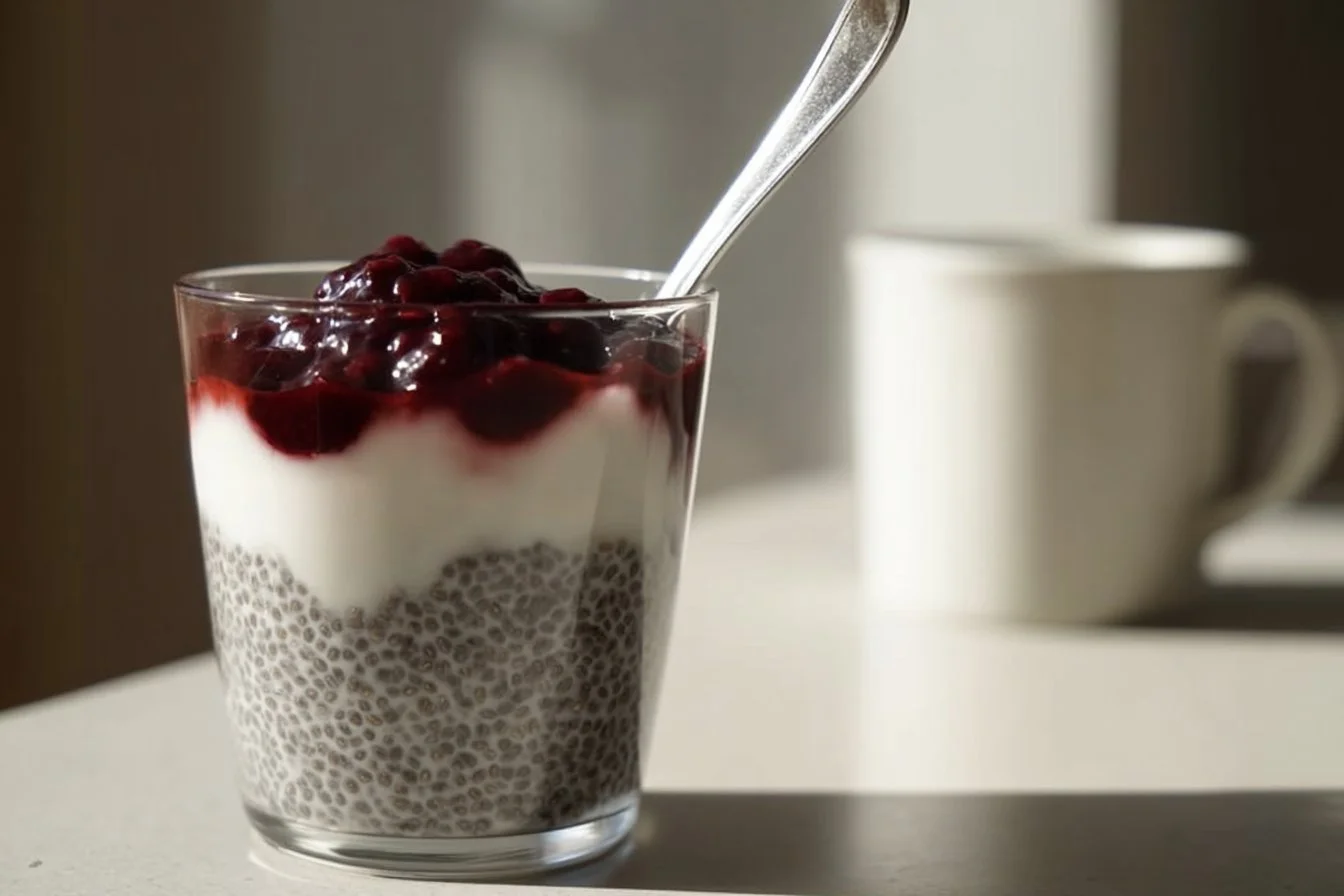 Blueberry Chia Breakfast Bowl with fresh blueberries and chia seeds