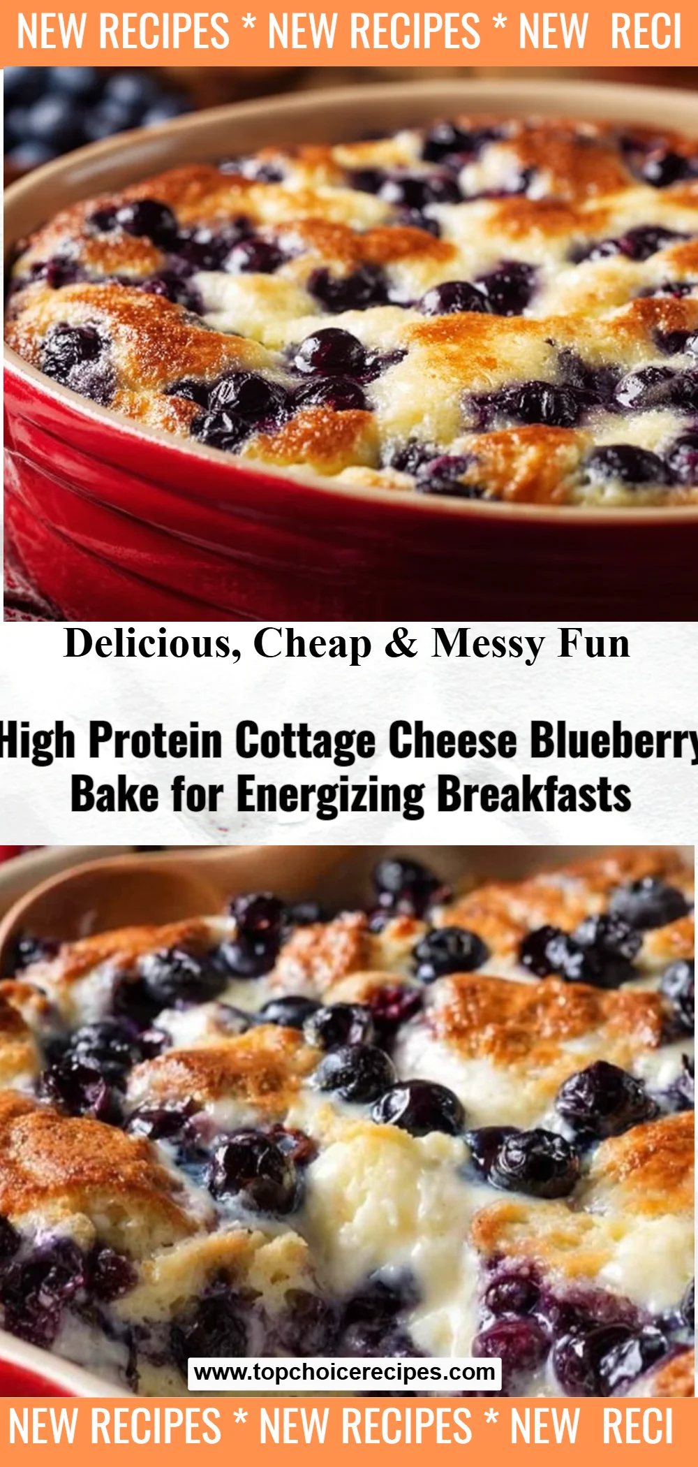 Blueberry Cottage Cheese Breakfast Bake
