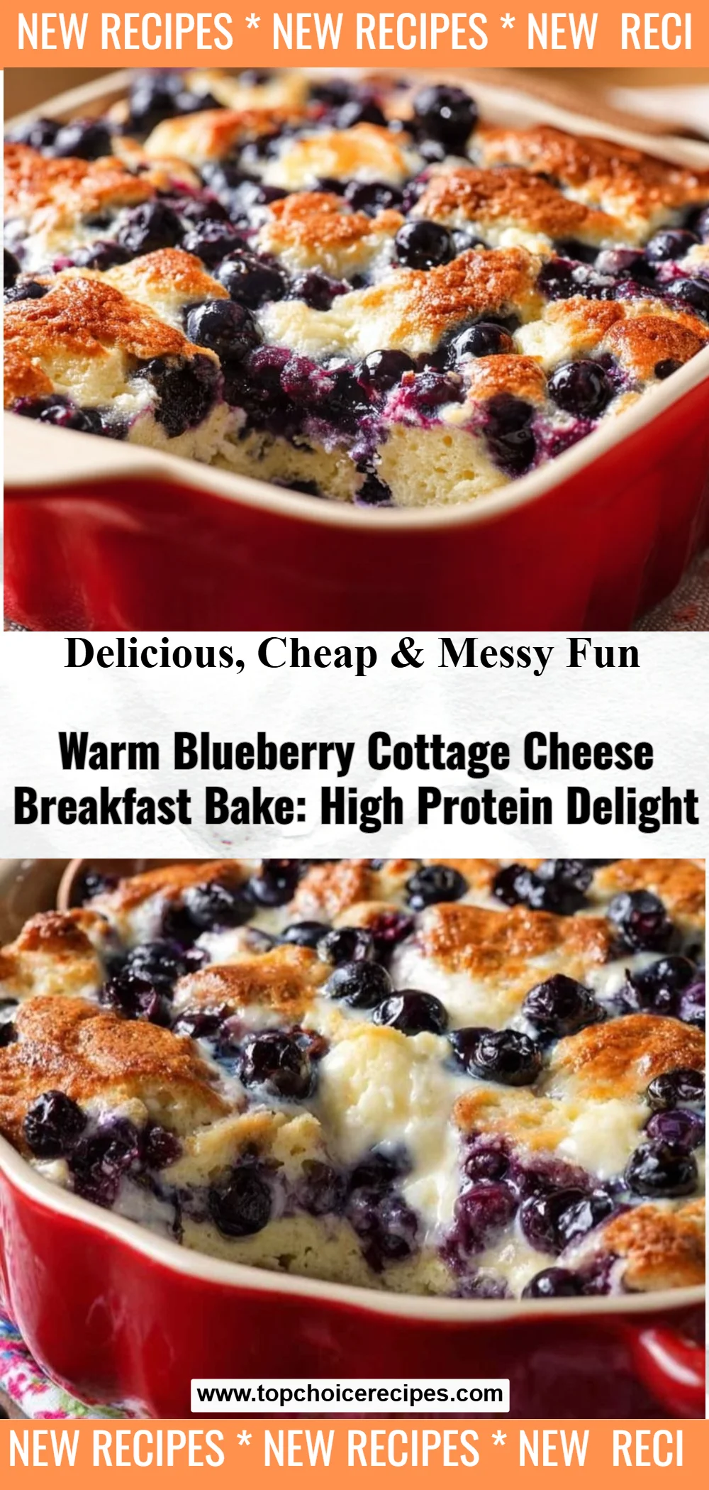 Blueberry Cottage Cheese Breakfast Bake