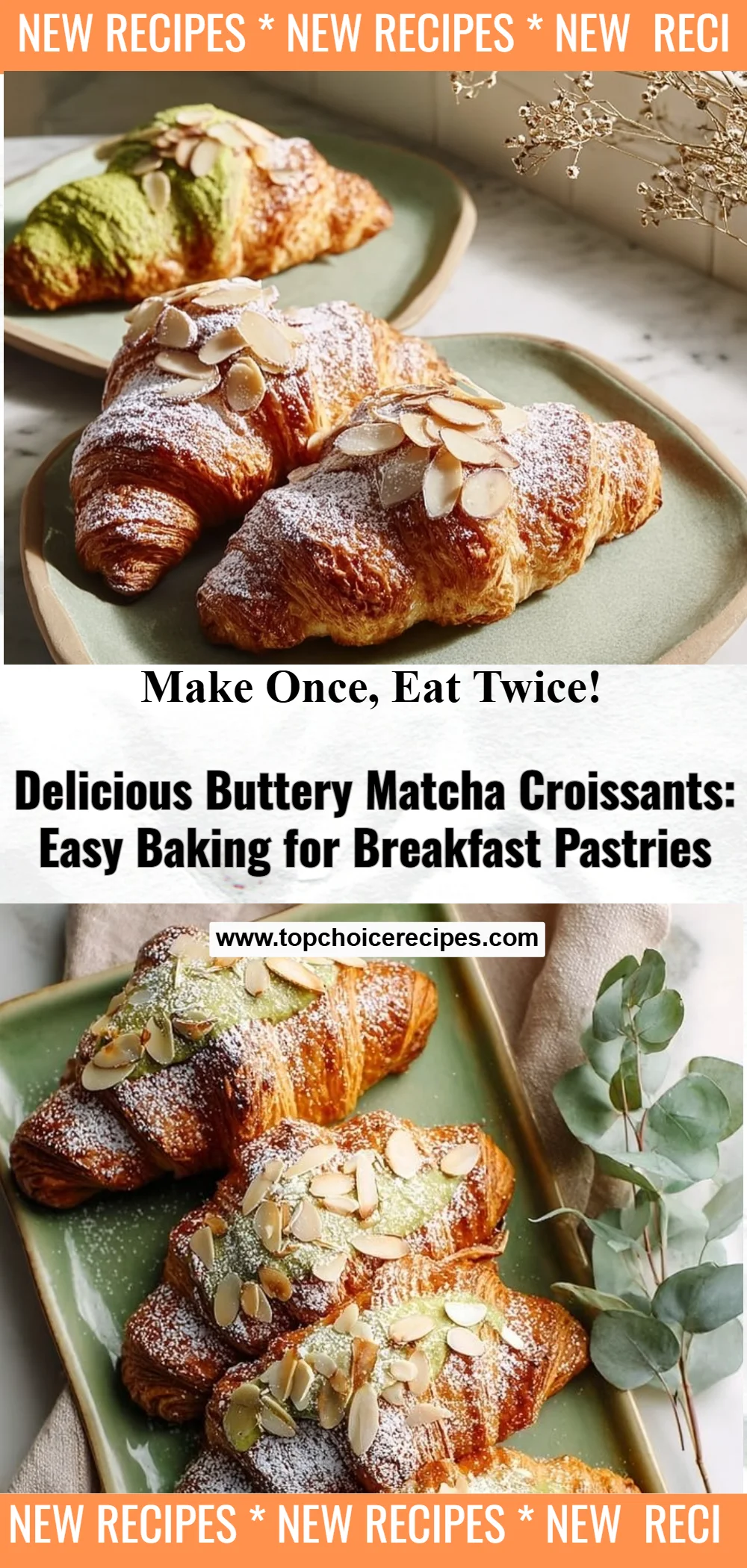 Buttery Matcha Croissants 6 Buttery Matcha Croissants