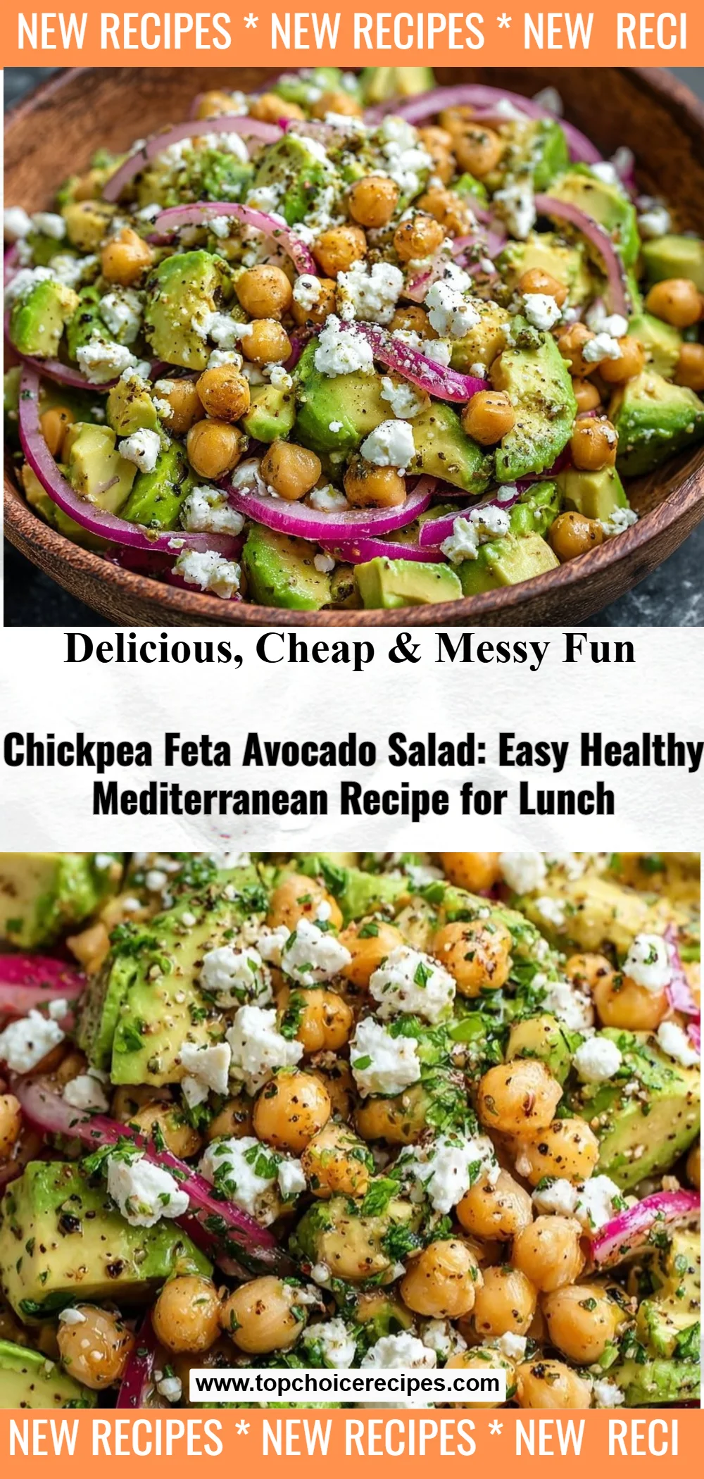 Chickpea Feta Avocado Salad