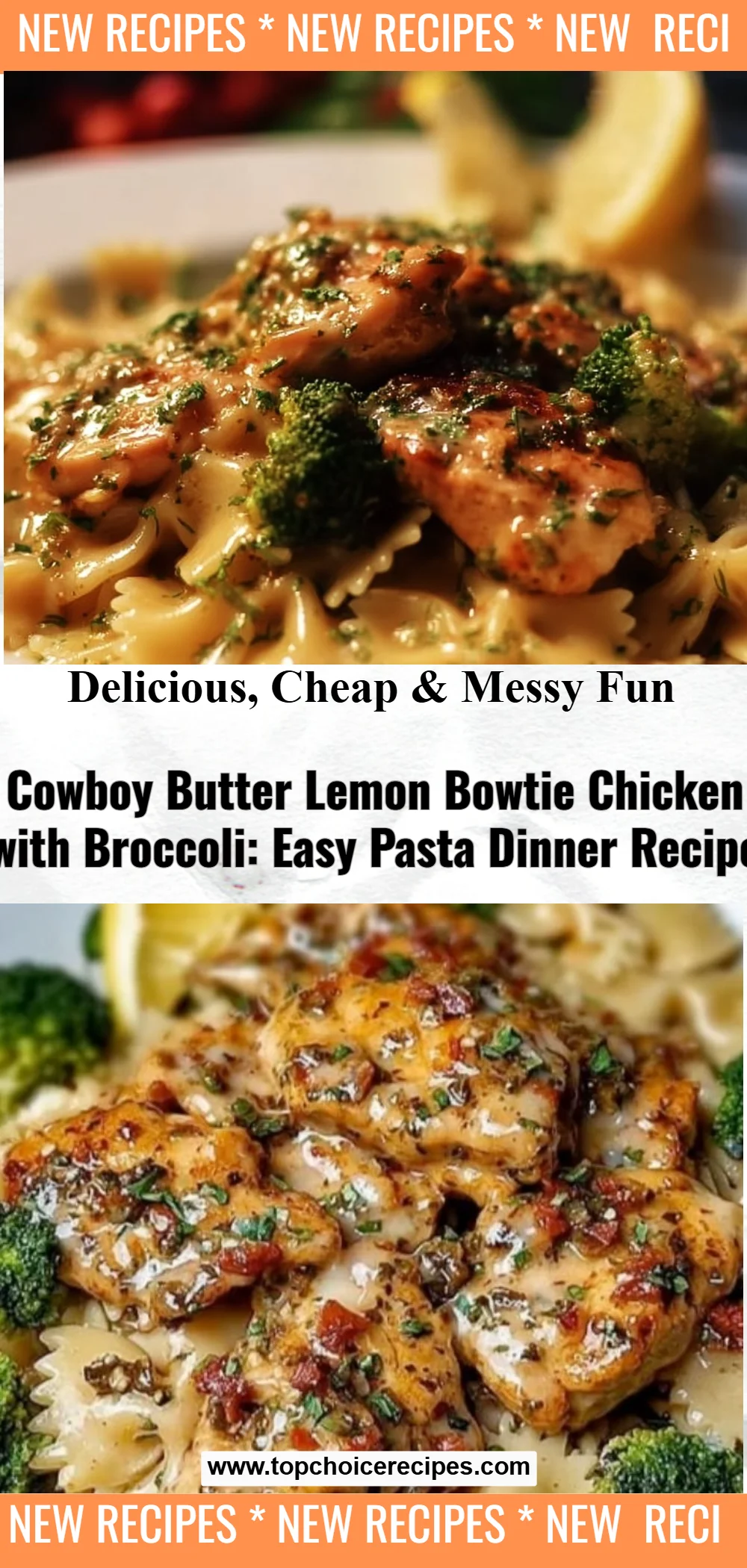 Cowboy Butter Lemon Bowtie Chicken with Broccoli 3 Cowboy Butter Lemon Bowtie Chicken with Broccoli