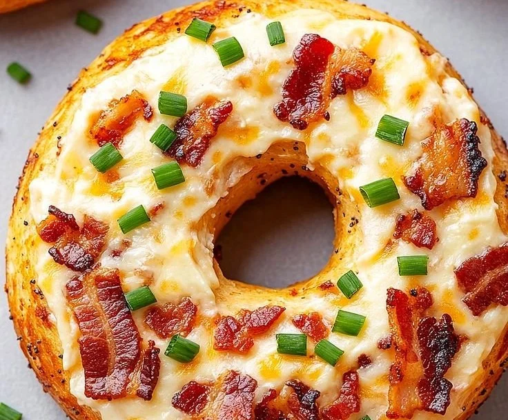 Creamy Bacon Cheddar Bagels
