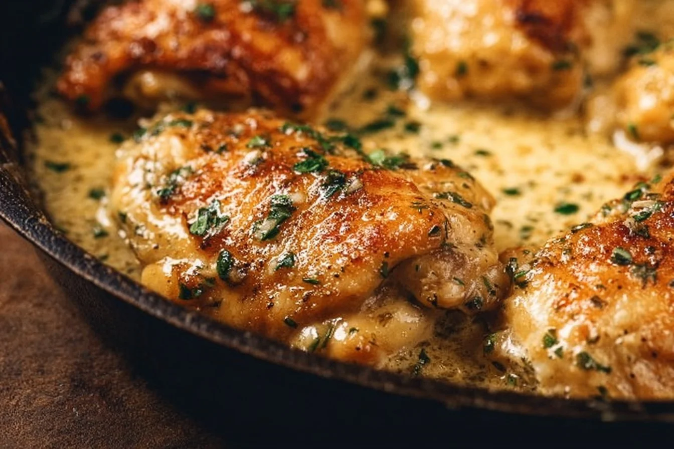 Creamy Garlic Chicken Thighs 6 Creamy Garlic Chicken Thighs