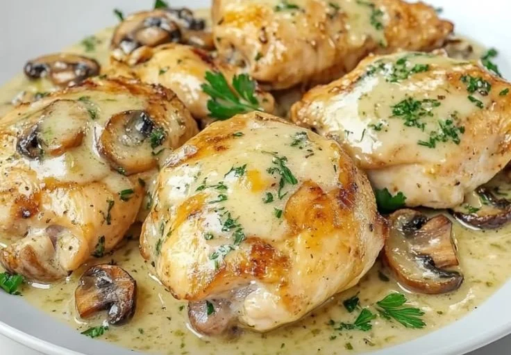 Creamy Garlic Mushroom Chicken Thighs 5 Creamy Garlic Mushroom Chicken Thighs