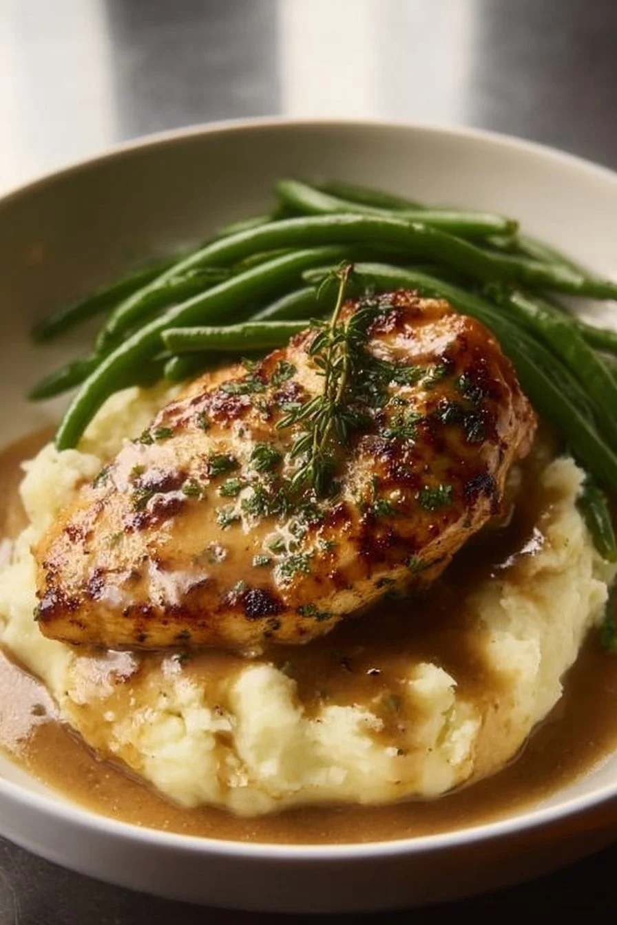 Creamy Garlic Parmesan Chicken Breast 4 Creamy garlic parmesan chicken breast served with herbs and spices