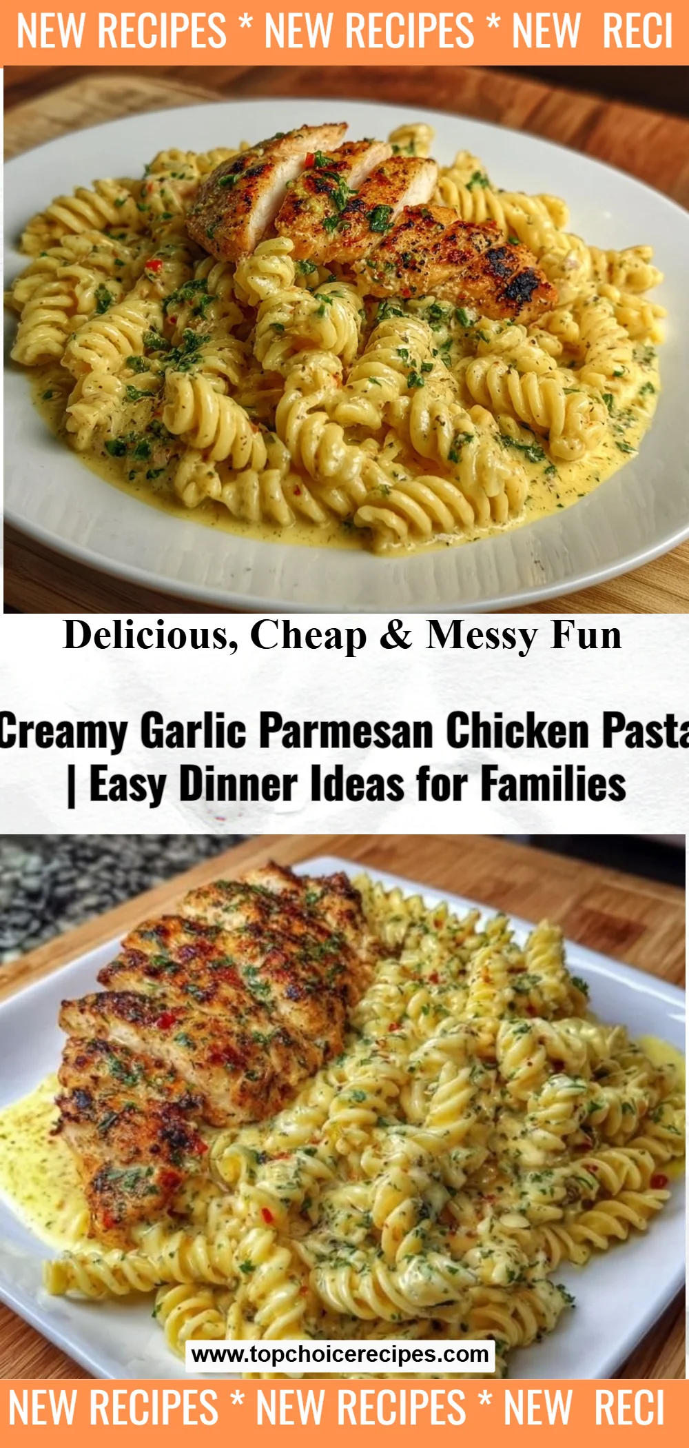 Creamy Garlic Parmesan Chicken Pasta