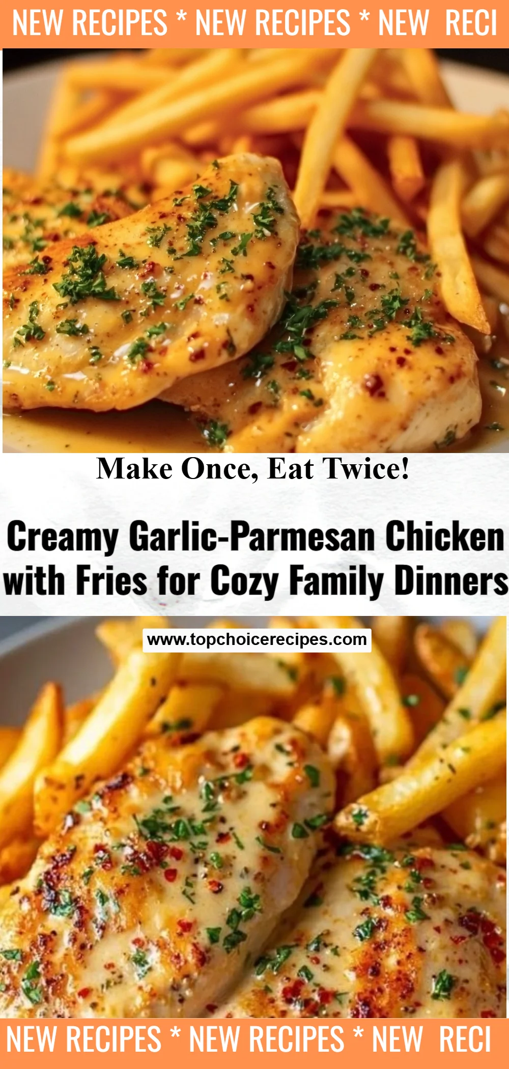 Creamy Garlic-Parmesan Chicken with Fries 6 Creamy Garlic-Parmesan Chicken with Fries