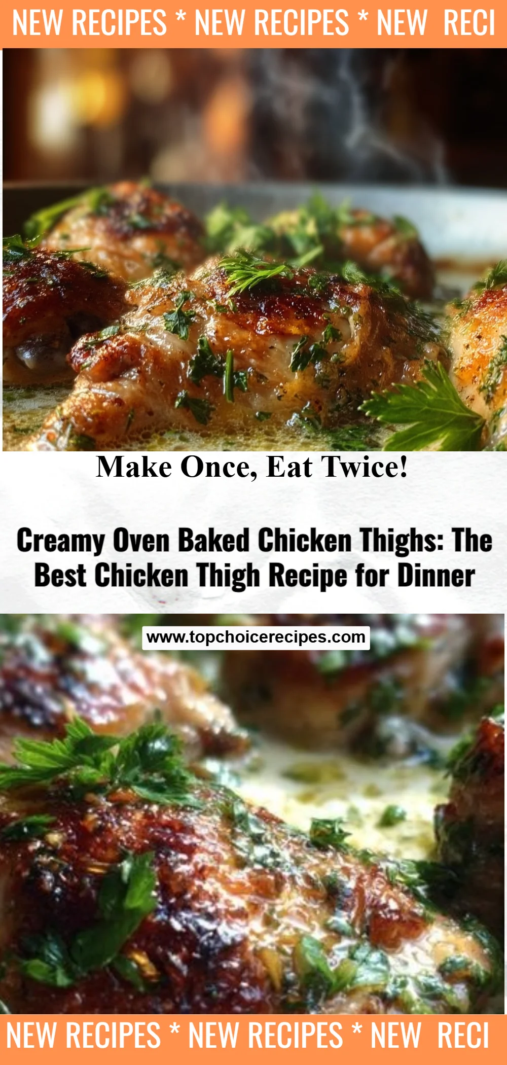 Creamy Oven Baked Chicken Thighs 6 Creamy Oven Baked Chicken Thighs