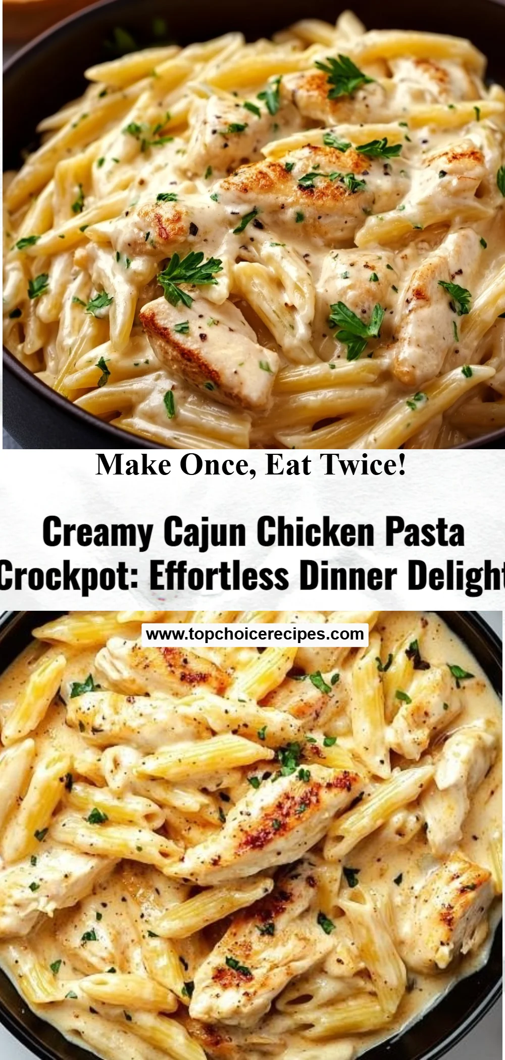 Crock Pot Creamy Cajun Chicken Pasta