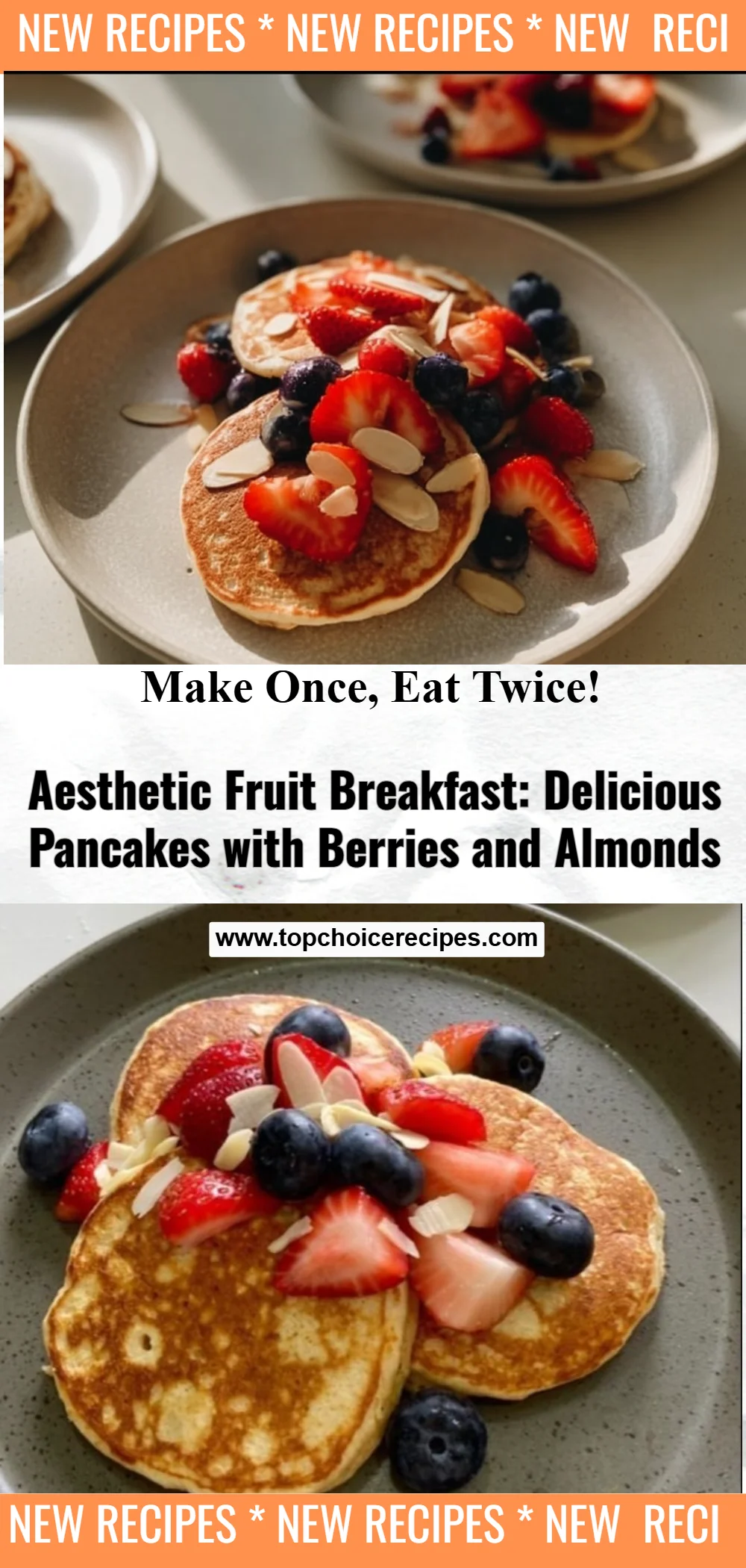 Delicious Pancakes with Berries and Almonds