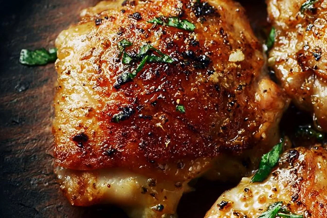 Juicy chicken thighs cooked to perfection for an easy dinner recipe