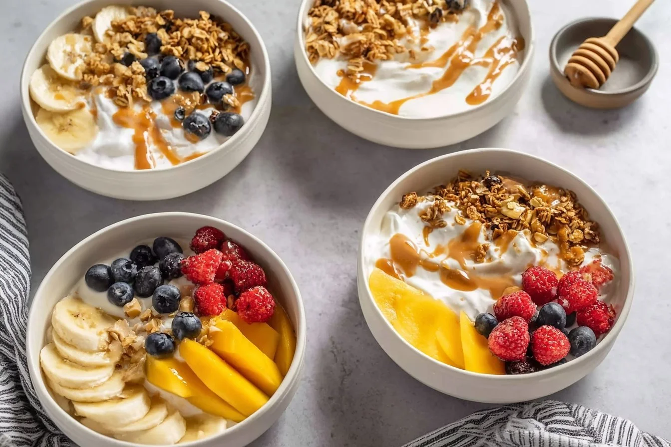 Easy Yogurt Granola Bowls (4 Ways) 4 4 delicious yogurt granola bowl varieties for a healthy breakfast or snack