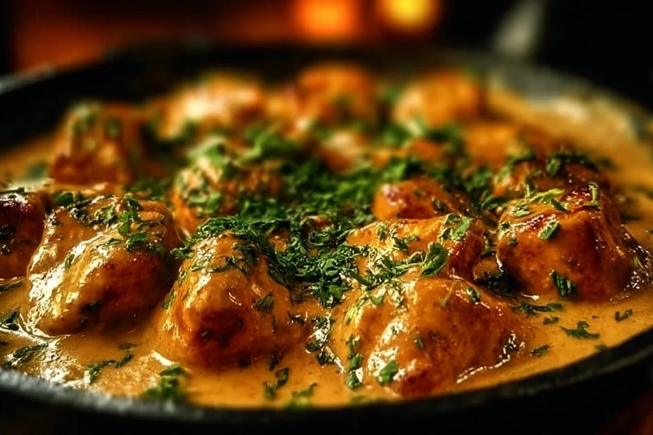 Delicious Texas Roadhouse Butter Chicken served with rice and herbs