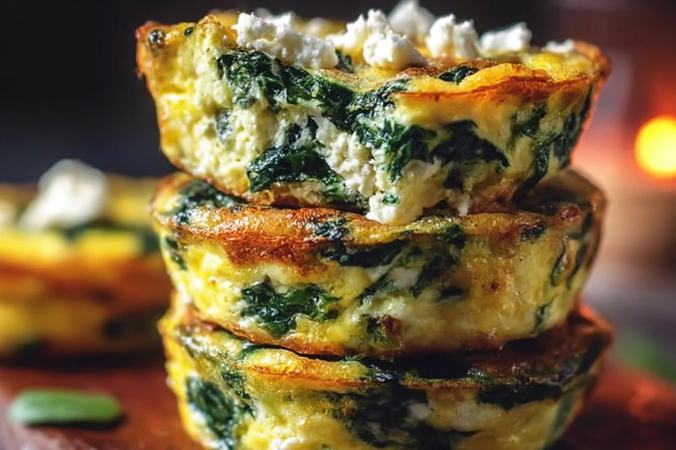 Egg muffins with spinach and feta, a nutritious breakfast option.