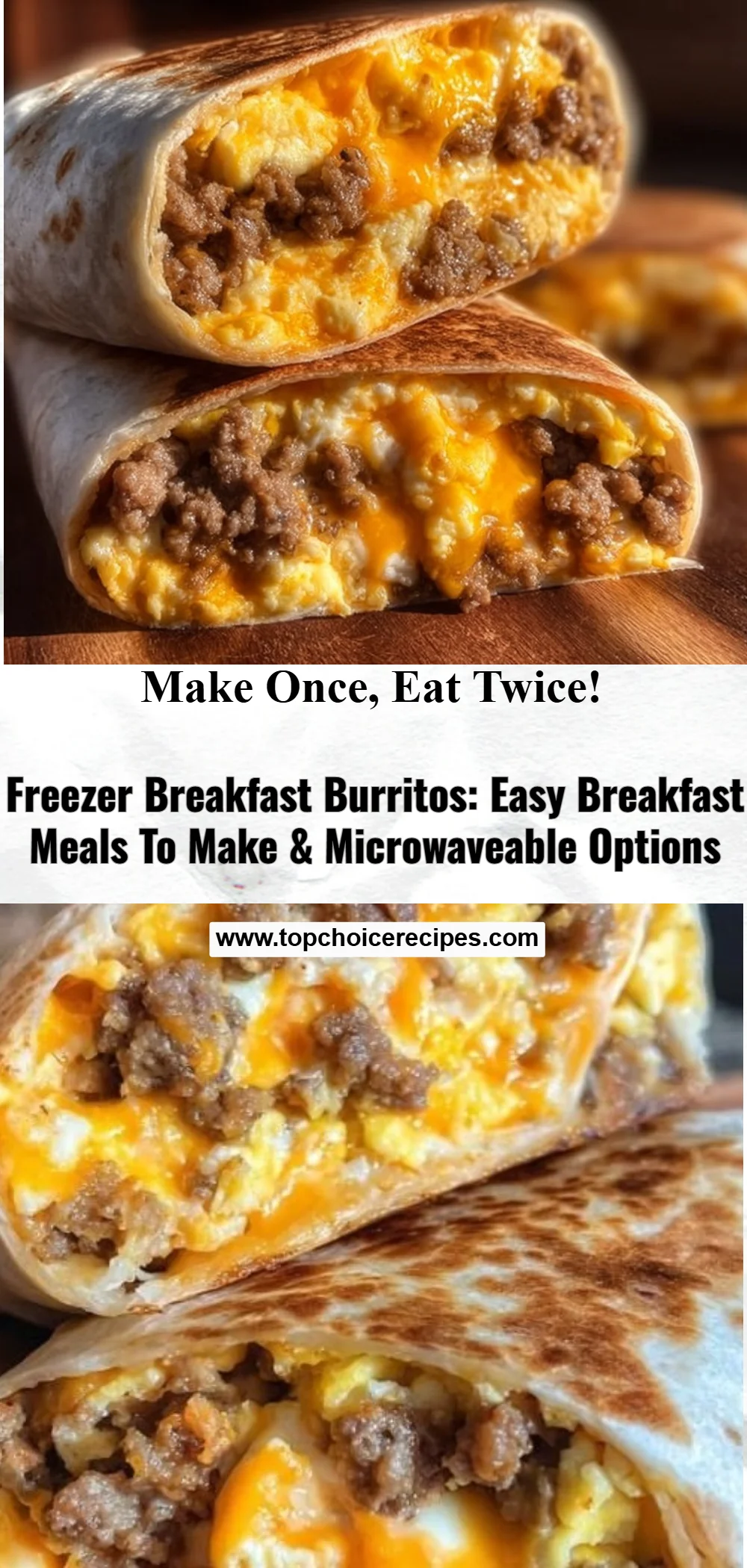 Freezer Breakfast Burritos 6 Freezer Breakfast Burritos