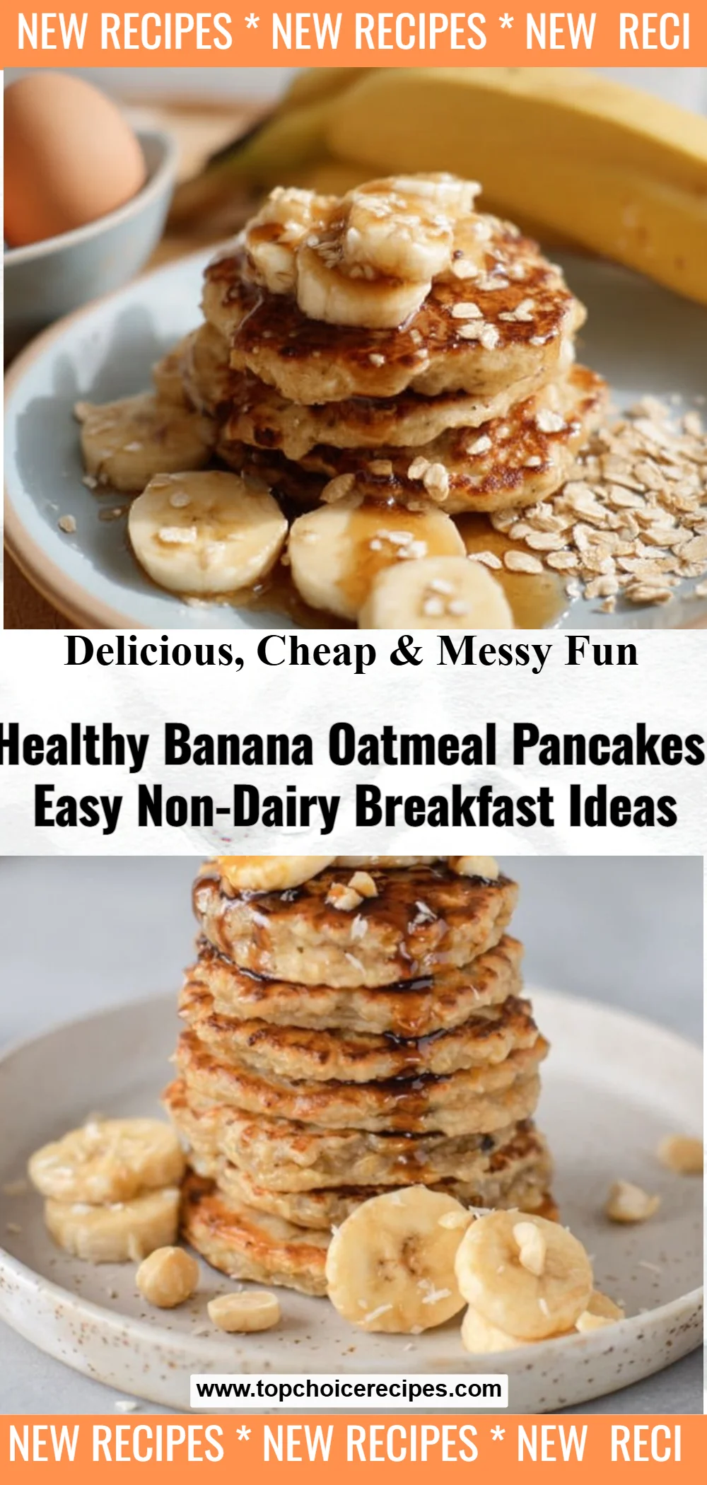 Healthy Banana Oatmeal Pancakes