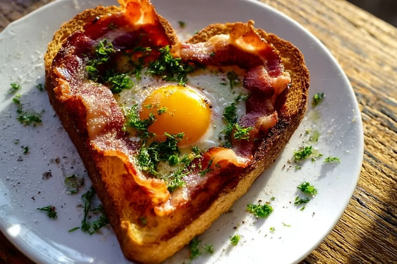Heart-shaped pancakes for a romantic Valentine's Day breakfast