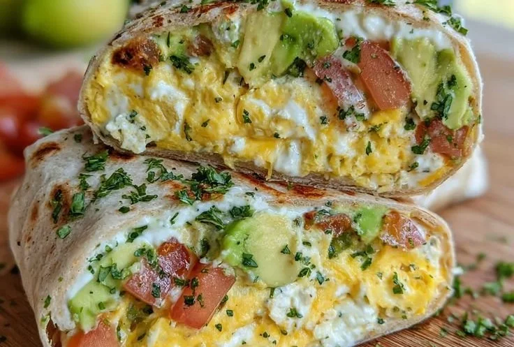 High-Protein Breakfast Wrap with Cottage Cheese and Avocado