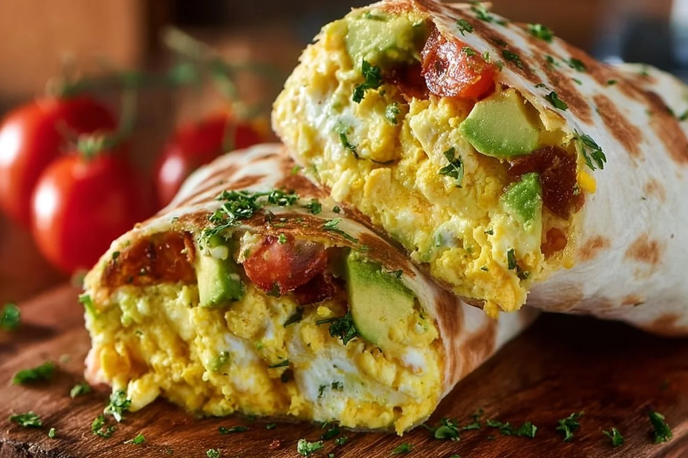 High-Protein Breakfast Wrap with Cottage Cheese and Avocado