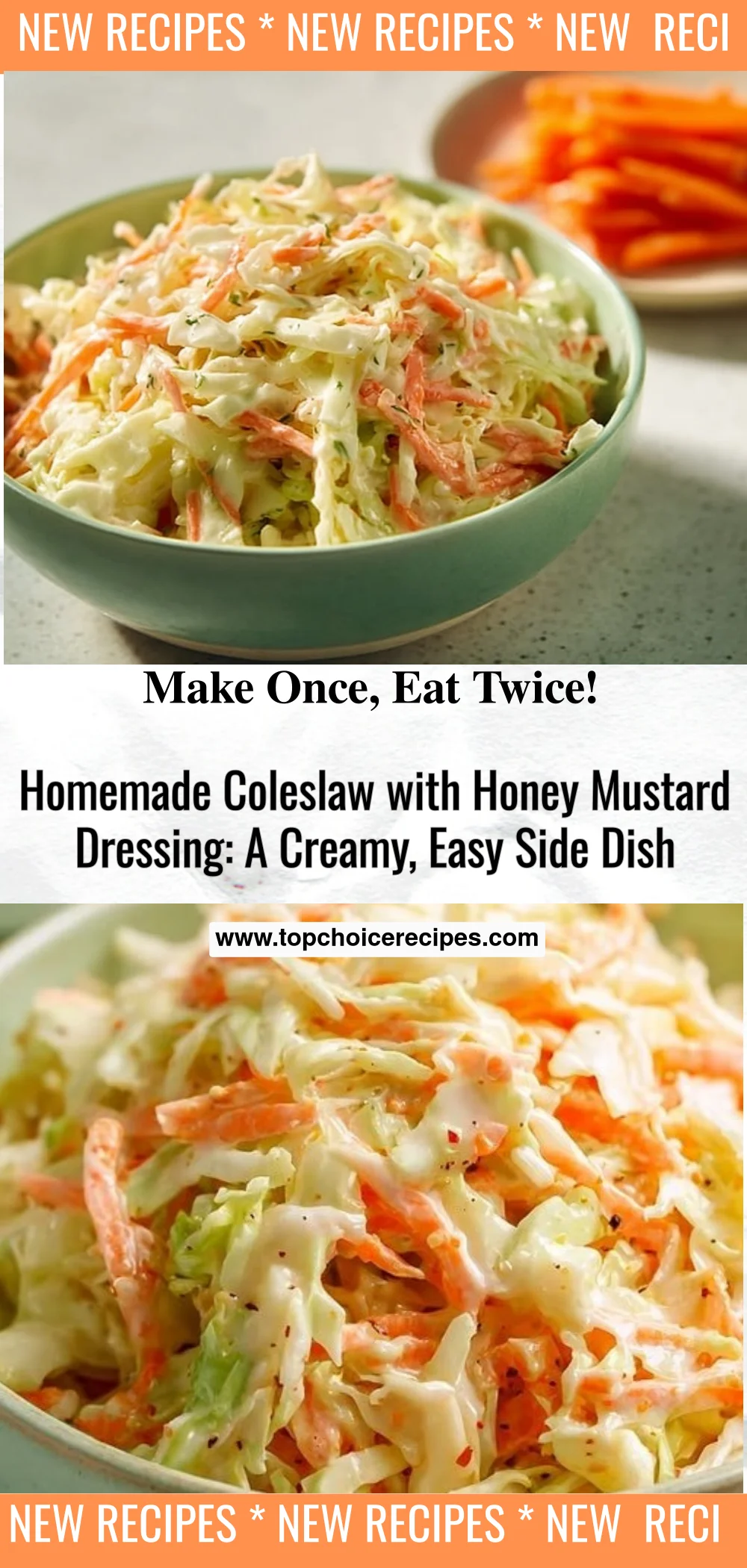Homemade Coleslaw with Honey Mustard Dressing