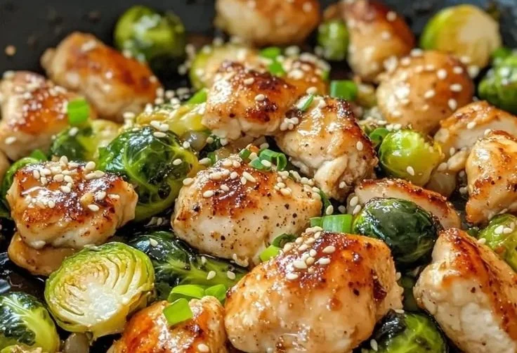 Honey-Garlic Chicken & Brussels Sprouts Skillet