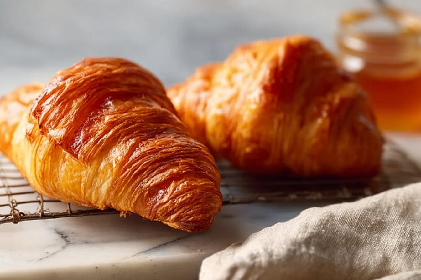 Irresistible mini croissants fresh out of the oven, deliciously flaky and golden.