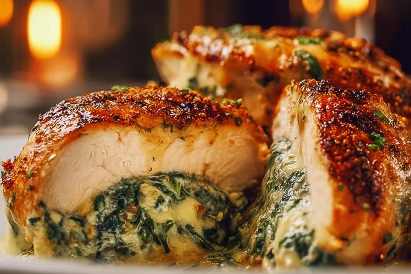 Irresistible Ruth's Chris Stuffed Chicken Copycat 4 Delicious Ruth's Chris stuffed chicken plated with herbs and spices
