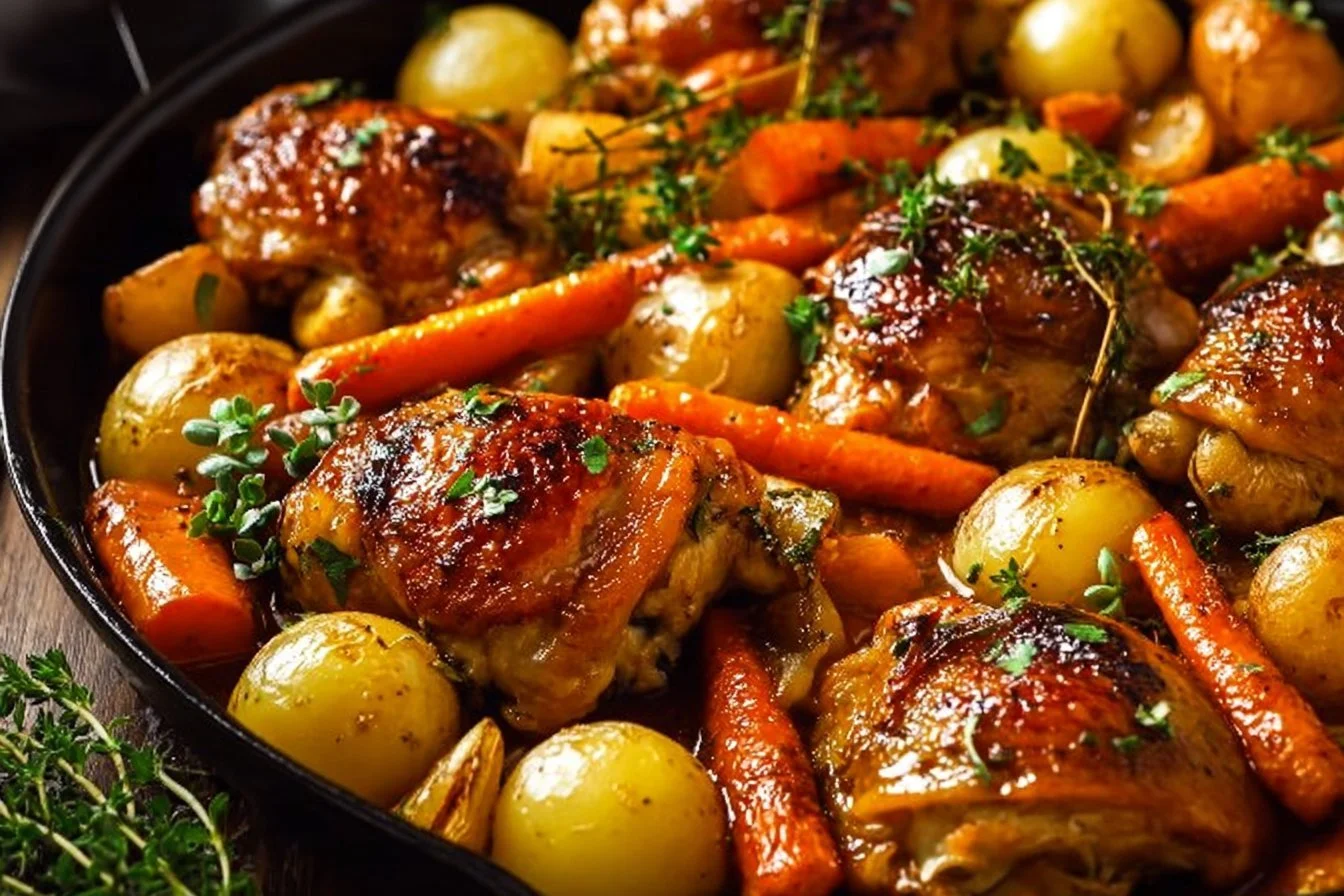 One-Pan Roasted Chicken Thighs with Carrots and Potatoes 4 One-Pan Roasted Chicken Thighs with Carrots and Potatoes dinner