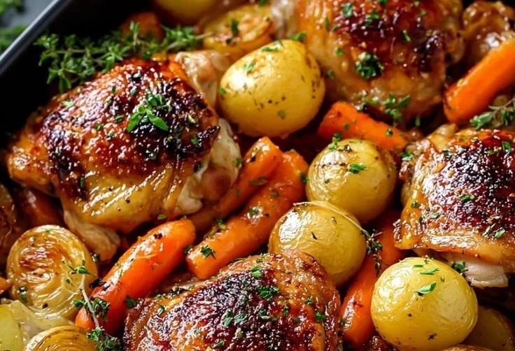 One-Pan Roasted Chicken Thighs with Carrots and Potatoes 5 One-Pan Roasted Chicken Thighs with Carrots and Potatoes