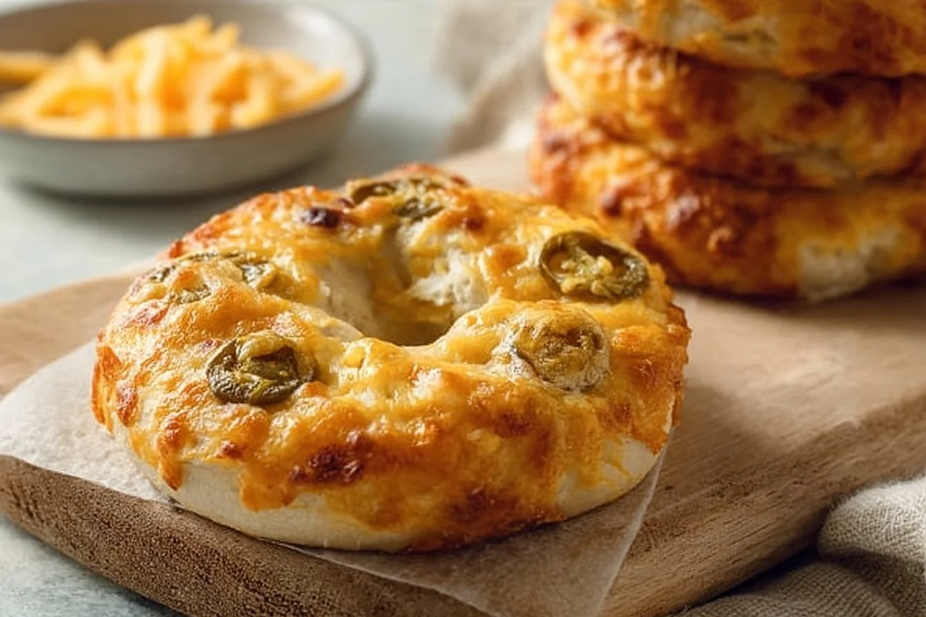 Quick Jalapeno Cheddar Protein Bagels
