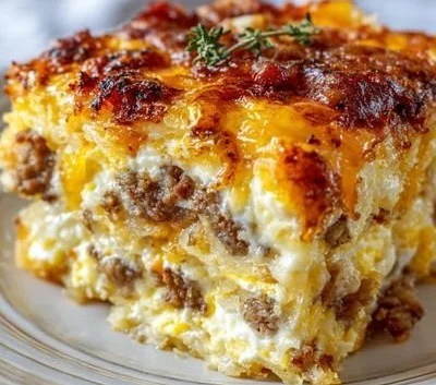 Sausage Egg and Cream Cheese Hashbrown Casserole 8 Sausage Egg and Cream Cheese Hashbrown Casserole