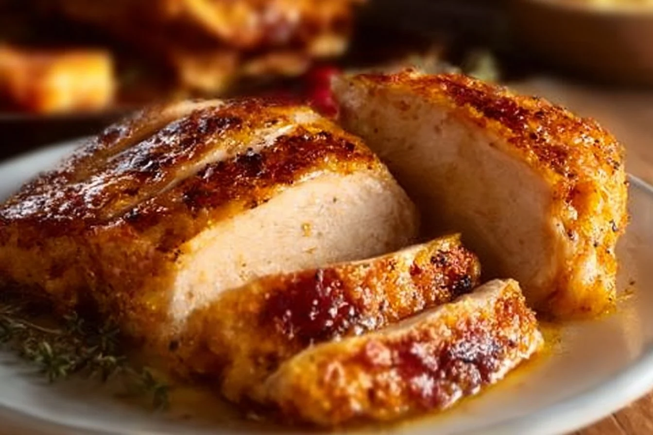 Slow cooker chicken breast served with vegetables