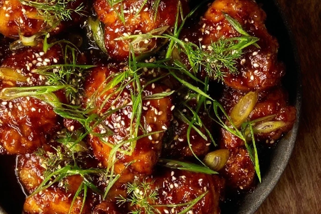 Slow Cooker Honey Garlic Chicken in a bowl with vegetables
